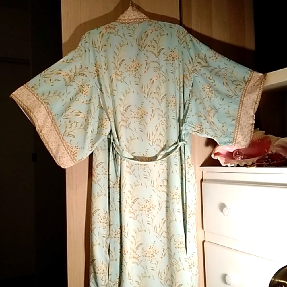 Cotton Maxi Kimono Robe Sz M - Picture 5 of 5